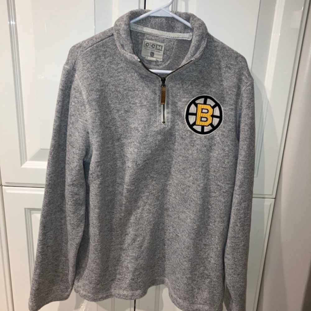 Bruins CCM quarterzip sweater
